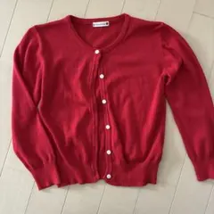 新品未使用　branshes 赤 ボタン付きカーディガン XL