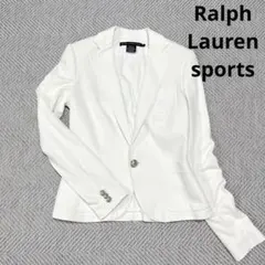 ラルフローレンスポーツ テーラードジャケット 白ブレザー エンブレム刺繍