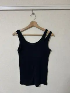 JEANASIS ブラックリブタンクトップ