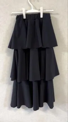 DHOLIC ディーホリック3段フリルティアードスカート ブラック