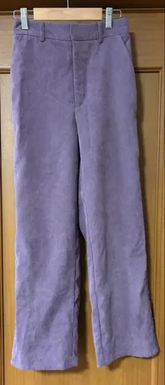 GU ライトコーデュロイストレート カジュアルパンツ S ラベンダー