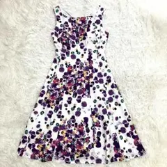 エルケイ 銀座クチュール フレアドレス ワンピース フラワープリント