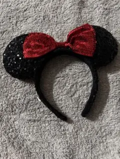 ミニーマウス風カチューシャ 黒と赤