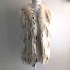 LAMIA　 ラミア　REAL FUR 　ベスト・ジレ　 クリーム色