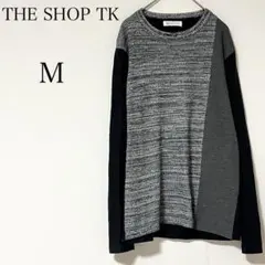 ザショップティーケー 長袖切り替えニット プルオーバー 【M】コットン100%