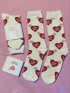 HUMAN MADE ハート柄 ソックス男女兼用　25-27cm 2足セットのサムネイル