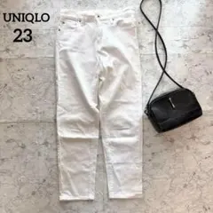【UNIQLO】ユニクロ スリムボーイフレンドジーンズ 白デニム テーパード