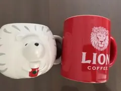 新品送料無料　スターバックス マグカップ1点、LIONcoffeeマグカップ1点