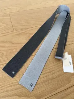 リクエスト値下ほぼ未使用イタ製HERMES 最高級ニットリバーシブルタイ