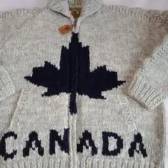 カナダ メープルリーフ カーディガン　カウチン