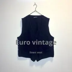 『美品』90s CHICO'S DESIGN リネンインディゴ染 ジレ ベスト
