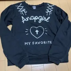 美品　アナップガール　ANAP GIRL 黒　トレーナー　大きめロゴあり　S