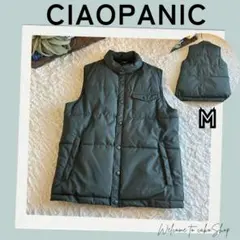 美品》CIAOPANIC　チャオパニック　 中綿 ベスト　M　深緑 男女　ダウン