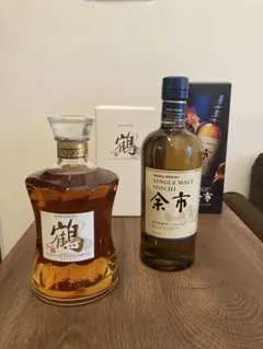 ニッカ 鶴 ウイスキー 700ml 箱付、シングルモルト 余市 700ml箱付のサムネイル