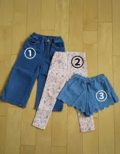 【子供服　女の子　95cm、100cmサイズ】ボトムス3点まとめ売り