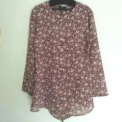 【BIGI】花柄 長袖ブラウス✴日本製✴ポリエステル100%✴レディーストップス