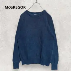 McGREGOR 綿100% クルーネックニット L ネイビー ゆったり 綺麗めのサムネイル