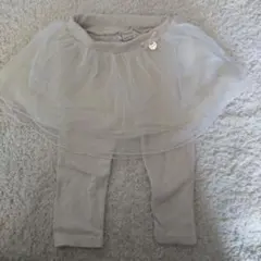 チュチュ付きレギンス クリーム色 90cm