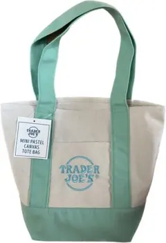 TRADER JOE'S ミニトートバッグ　パステル　グリーン