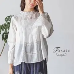 【SALE】新品 Fanaka インド綿 リバーレース 刺繍 ピンタックブラウスのサムネイル