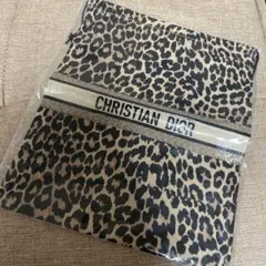 新品未開封　DIOR 巾着ポーチ レオパード 豹柄 ディオール
