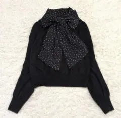 Diagram グレースコンチネンタル ボウタイ ドット切替ニットブラック系