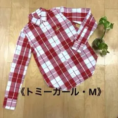《美品》tommy girl 赤と白のチェックシャツ M