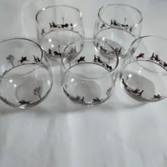 昭和レトロ　Royal harmony　グラス5点セット　馬車柄　冷茶グラス