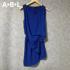 A•B•L ノースリーブドレープワンピース 青