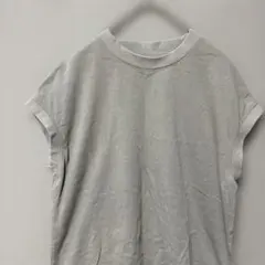 無印良品　インド綿天竺編みスリーブレスTシャツ(L)グレージュ　コットン100%