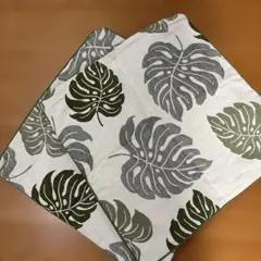 クッションカバー2枚組　モンステラ