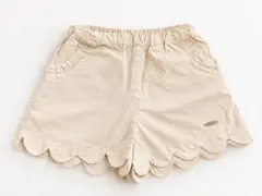 プティマイン　ショートパンツ　ベージュ　スカラップ　100