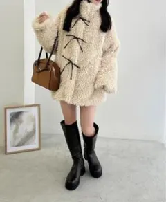 ボアファーコート クリーム色 オーバーサイズ