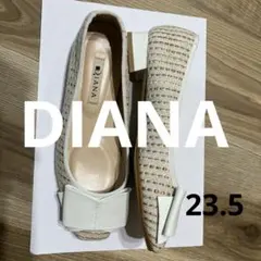 DIANA /リボン付/スクエアパンプス/ローヒール/春夏/入学式/フォーマル