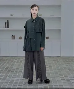 美品　HARE フロントレースキリカエパンツ グレー　完売品　モード　切替