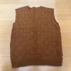 古着ブラウンニットベスト