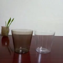 ★にゃんこ様ご専用★最終お値下げ　うす張りグラスペア　手作り深海グラス　ブルー