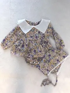 【新品未使用】ベビーシフォンセーラー襟ロンパース