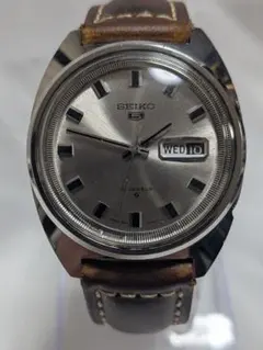 SEIKO 5 自動巻き時計 シルバー文字盤　稼働品のサムネイル