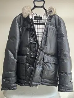 BURBERRY BLACK LABEL ダウンジャケット ブラック　ファー付