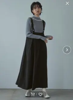ミエット　ワンピース　サロペットスカート　黒　大きい　ジャンバースカート
