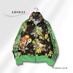 adidas 総柄 フラワー トラックジャケット トレフォイル ジャージ 花柄
