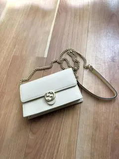 C060809) GUCCI インターロッキングG チェーンショルダーバッグ - メルカリ