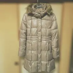 【美品】GLACIER セミロング ダウンコート フードファー付き キルティング