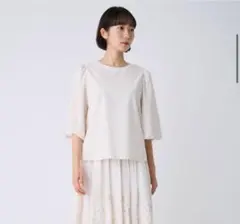 minä perhonen✨タンバリン 半袖ブラウス サークル柄 刺繍 トップス