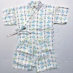 トンボ柄 コットン 甚平 90cm 上下セット