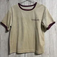 ベロア 半袖Tシャツ ベージュ hunch