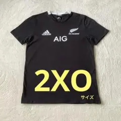 2XO オールブラックス adidas AIG ラグビーTシャツ ブラック 白襟