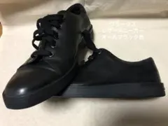 Clarks クラークス レザースニーカー オールブラック色 UK7 1/2