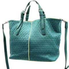 TODs トッズ　2way ショルダーバッグ　ハンドバッグ　エメラルドグリーン